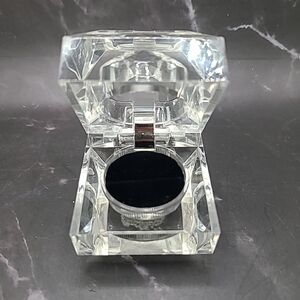 Vintage Clear Faceted Acrylic Ring Presentation Case Box Gift Box